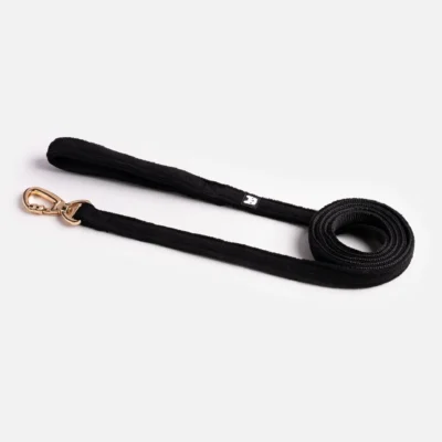 Aquafleece Dog Leash - Black | Water Resistant Leash with Padded Handle