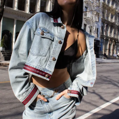 Danielle Denim Jacket with Red Lining